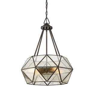 Tartan 4-Light Pendant in Oiled Burnished Bronze