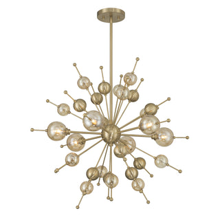 Crescent 6-Light Chandelier in Noble Brass