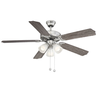 52" 3-Light Ceiling Fan in Brushed Nickel