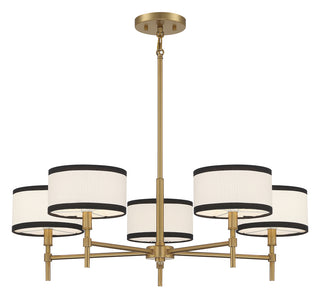5-Light Chandelier in Natural Brass