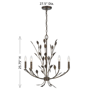 Laska 5-Light Chandelier in Enchanted Bronze by Breegan Jane