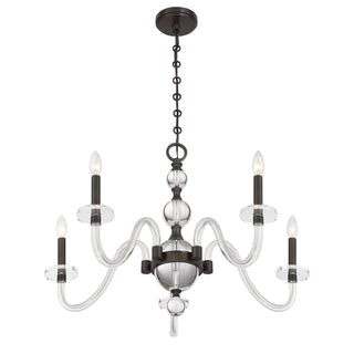 Aragon 5-Light Chandelier in Mediterranean Bronze
