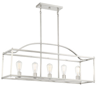 Palladian 5-Light Linear Chandelier in Satin Nickel