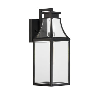 Emery 1-Light Outdoor Wall Lantern in Matte Black
