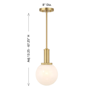 1-Light Pendant in Natural Brass