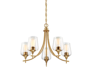 Octave 5-Light Chandelier in Warm Brass