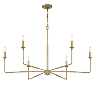 Salerno 6-Light Chandelier in Warm Brass