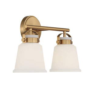 Kaden 2-Light Bathroom Vanity Light in Warm Brass
