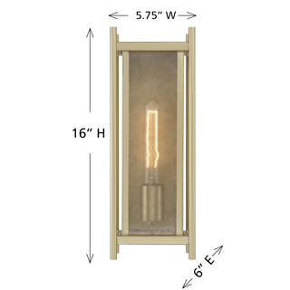 Jacobs 1-Light Outdoor Wall Lantern in Serene Brass