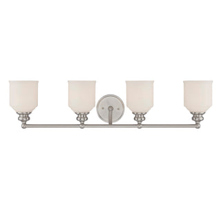 Melrose 4-Light Bathroom Vanity Light in Satin Nickel