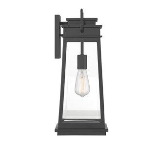 Boone 1-Light Outdoor Wall Lantern in Matte Black