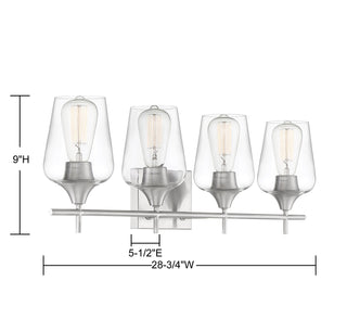 Octave 4-Light Bathroom Vanity Light in Satin Nickel
