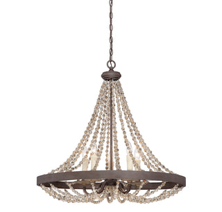 Mallory 5-Light Pendant in Fossil Stone
