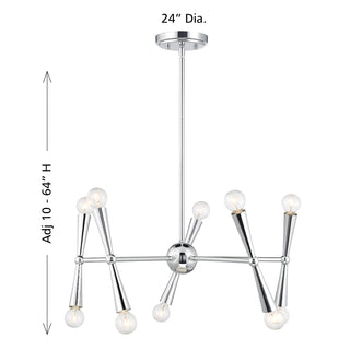 10-Light Chandelier in Chrome