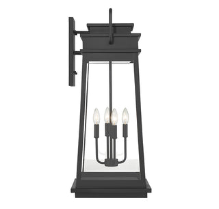 Boone 4-Light Outdoor Wall Lantern in Matte Black