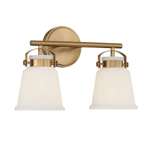 Kaden 2-Light Bathroom Vanity Light in Warm Brass