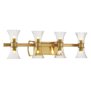 Bennington 8-Light LED Bathroom Vanity Light in Warm Brass