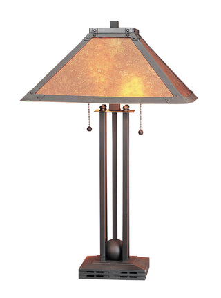 60W X 2 Metal Table Lamp W/Mica Shade