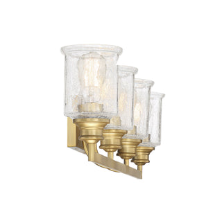 Hampton 4-Light Bathroom Vanity Light in Warm Brass