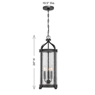 Preston 3-Light Outdoor Hanging Lantern in Iron Oxide