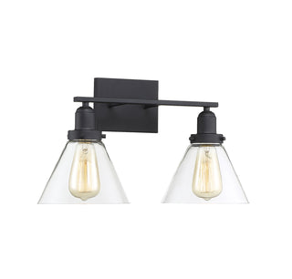 Drake 2-Light Bathroom Vanity Light in Black