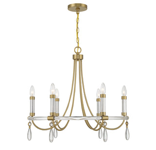 Mayfair 6-Light Chandelier in Warm Brass and Chrome