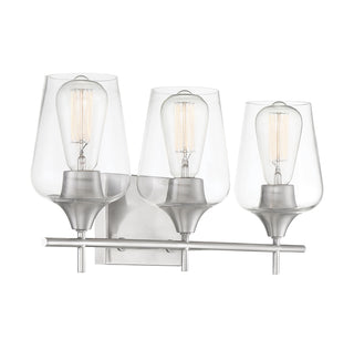 Octave 3-Light Bathroom Vanity Light in Satin Nickel