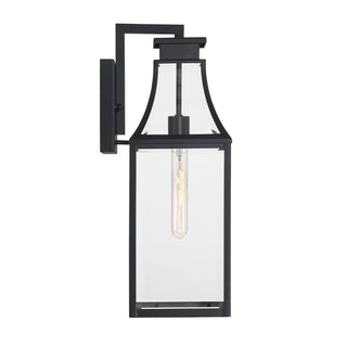 Emery 1-Light Outdoor Wall Lantern in Matte Black
