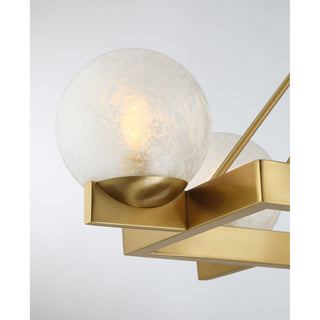Darien 8-Light Linear Chandelier in Warm Brass