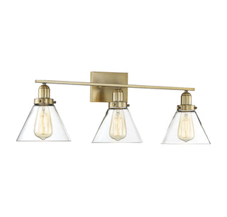 Drake 3-Light Bathroom Vanity Light in Warm Brass