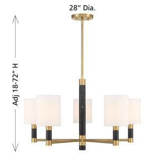 Conrad 5-Light Chandelier in Warm Brass