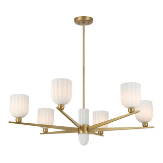 Collier 6-Light Chandelier in Warm Brass