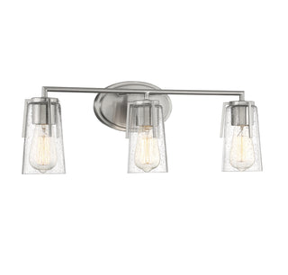 Sacremento 3-Light Bathroom Vanity Light in Satin Nickel