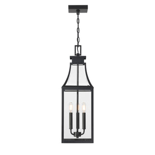 Emery 3-Light Outdoor Hanging Lantern in Matte Black
