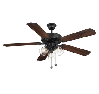 52" 3-Light Ceiling Fan in Matte Black