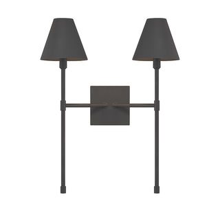 Jefferson 2-Light Wall Sconce in Matte Black