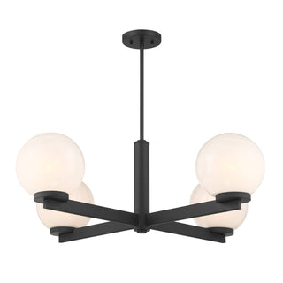 4-Light Chandelier in Matte Black