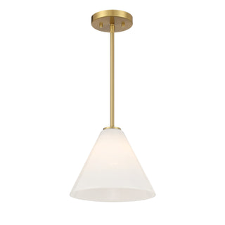 Blair 1-Light Mini-Pendant or Semi-Flush in Warm Brass