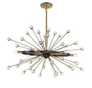 Ariel 6-Light Oval Chandelier in Como Black with Gold Accents