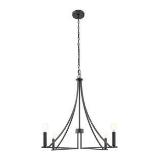 4-Light Chandelier in Matte Black