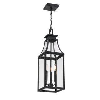 Emery 3-Light Outdoor Hanging Lantern in Matte Black