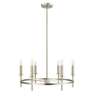 6-Light Chandelier in Brushed Nickel