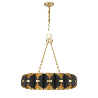 Pelham 16-Light Chandelier in Black Cashmere and True Gold
