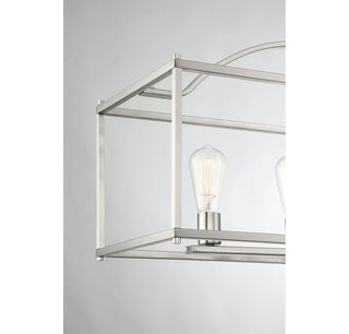 Palladian 5-Light Linear Chandelier in Satin Nickel