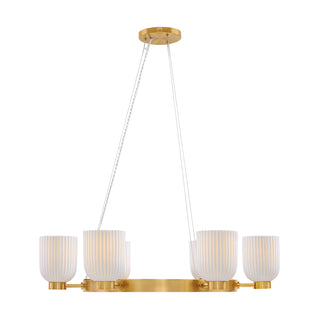 Isla Blanca 6-Light Chandelier in Warm Brass by Breegan Jane