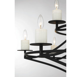 Director 12-Light Chandelier in Matte Black