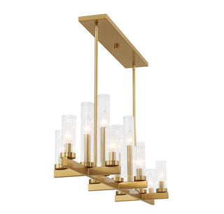 Carina 13-Light Linear Chandelier in Warm Brass