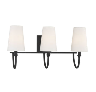 Cameron 3-Light Bathroom Vanity Light in 
Matte Black