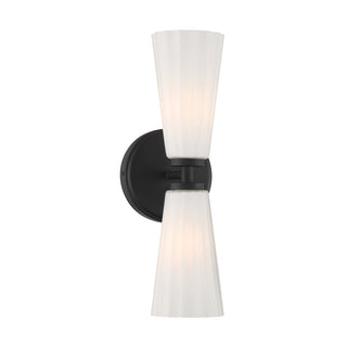 2-Light Wall Sconce in Matte Black