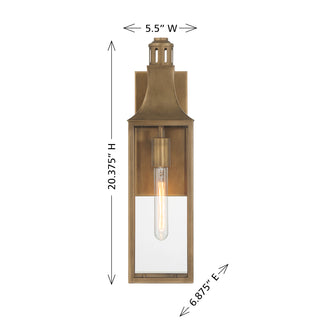 Lancaster 1-Light Outdoor Wall Lantern in Atlas Bronze